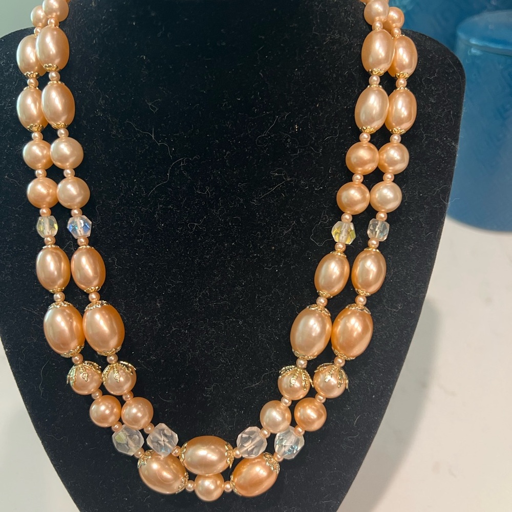 Japan Elegant Pearl Necklace with AB Crystal Accents